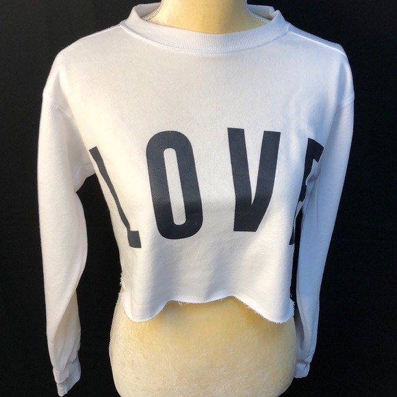 Tops - New Style!!! Love Crop Top Sweater Soft And Comfy